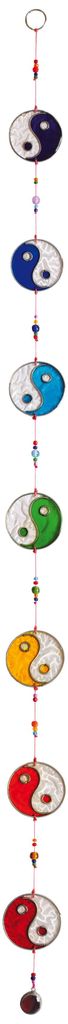 Suncatcher "7er Yin Yang" Fiberglas bunt 5x90cm