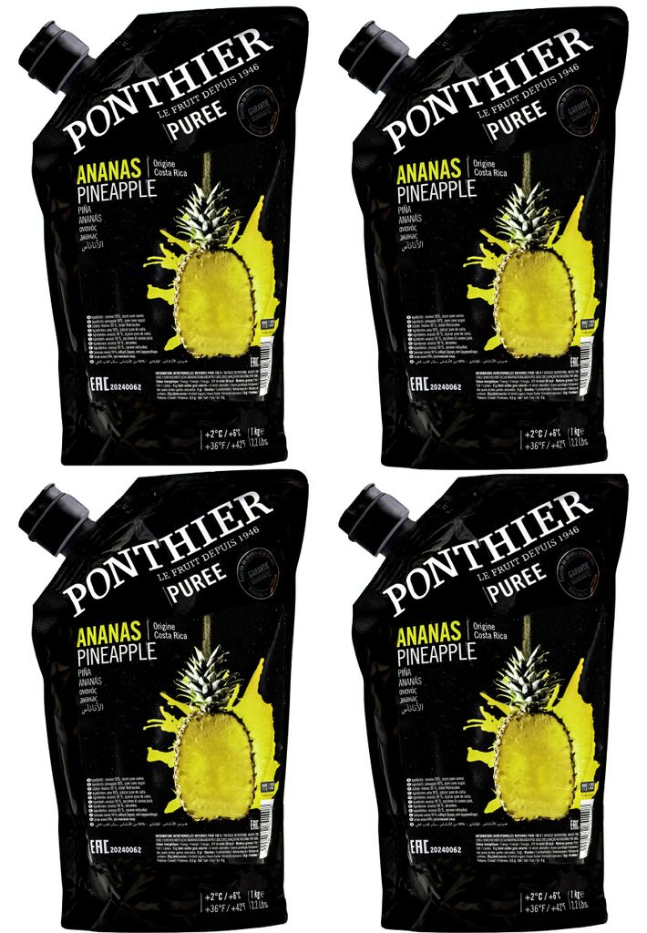 Ponthier ANANAS PÜREE Frucht-Mark-Püree 4x 1KG Produktbild 