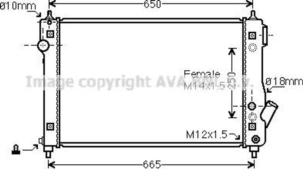 Radiateur Moteur AVA DW2087 pour Aveo - Qualité OE 96942182 Fiable