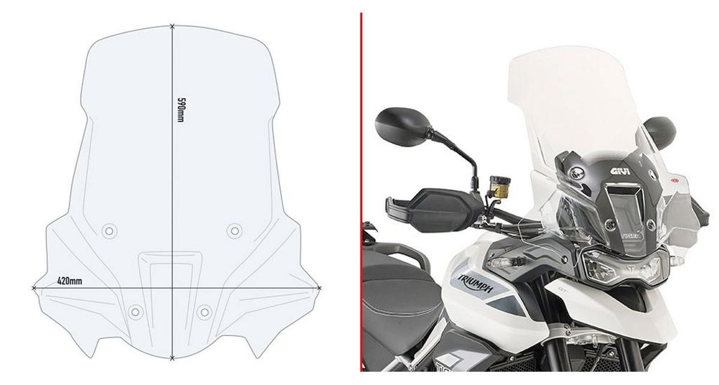 Givi D6415st Pare-brise Triumph Tiger 900 Transparent Image du produit 
