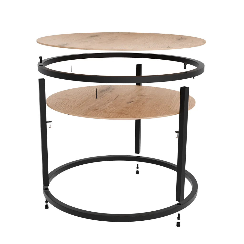 Piètement de table rond Ø60 cm noir métallique pour plateau de table