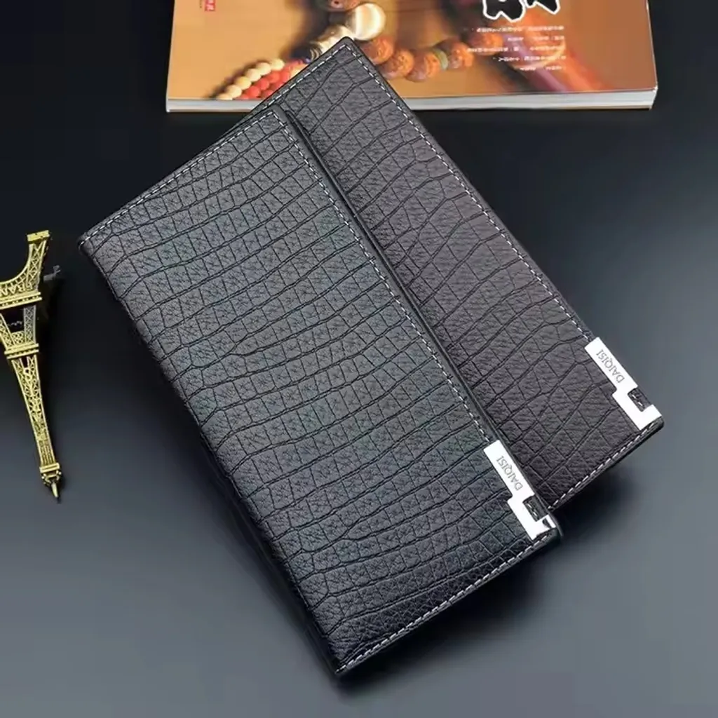 Portafoglio Uomo Daiqisi Jared Marrone Scuro KP36174 - Vera Pelle Slim - 4