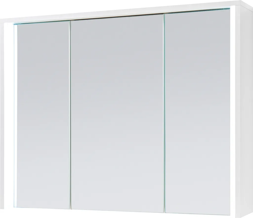 Meuble miroir de salle de bain Kirkja blanc 86x68x17,5cm rangement mural