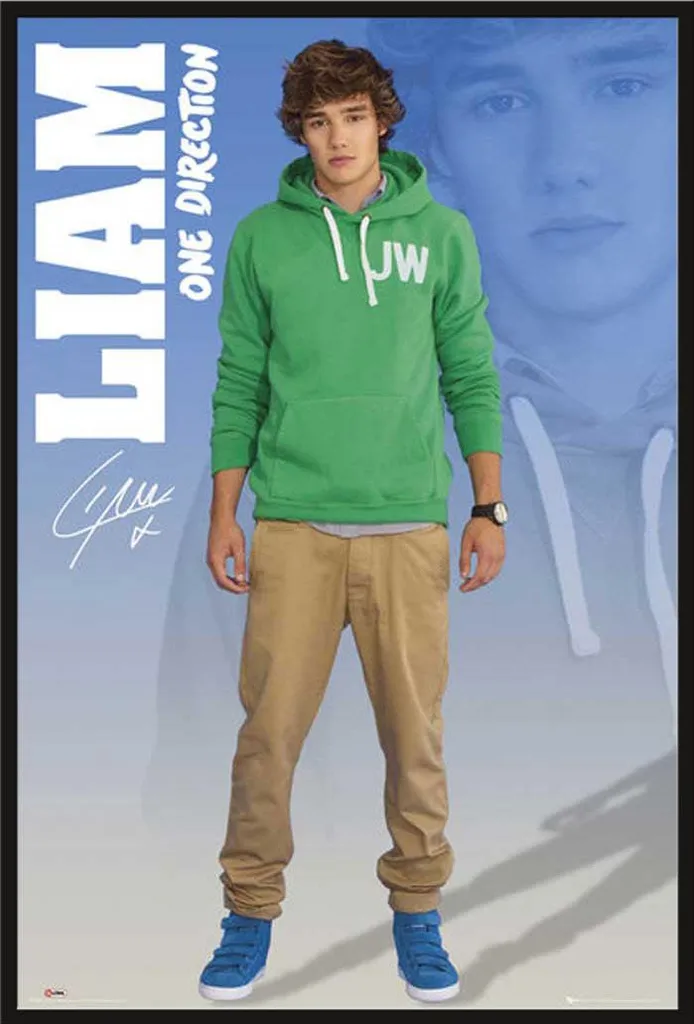Déco Chambre Fan : Affiche Liam One Direction 2012 Encadrée Noir 61x91cm