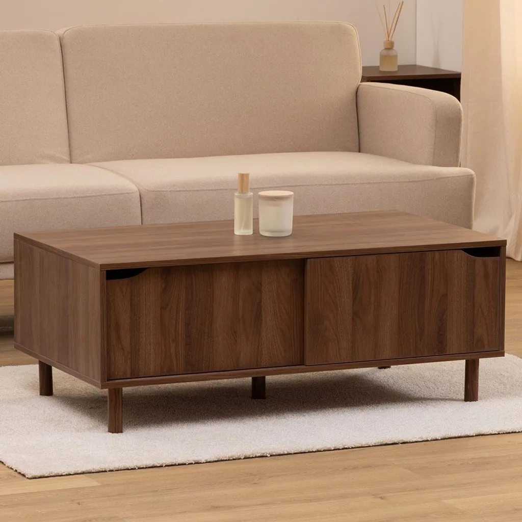 Table basse pour grand salon Ilda 108 cm effet bois Eazy Living