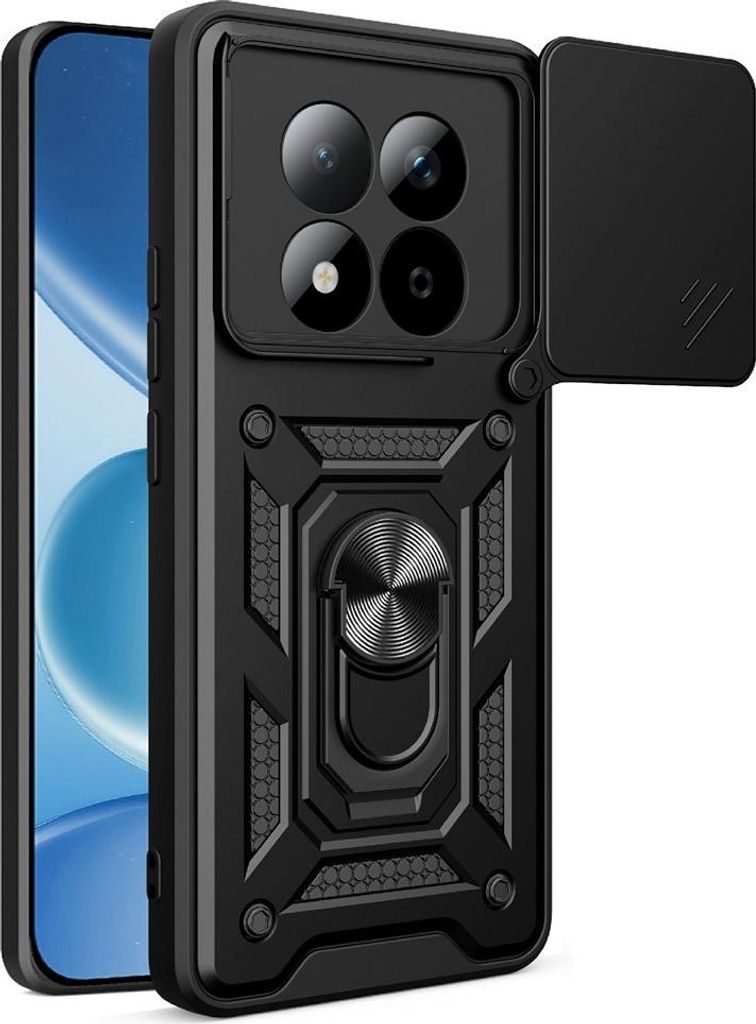 Xiaomi Redmi Note 15 Pro 5G Hülle - Coverup Armor Ring Ständer Back Cover mit Kamera Schutz - Schwarz