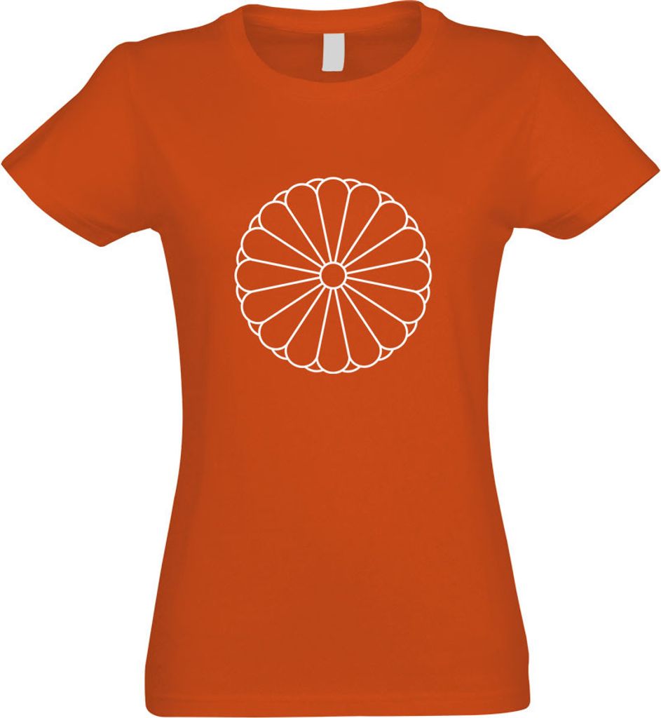 Kiwistar - T-Shirt tailliert - Damen - orange - Japan Wappen - mit Motiv Bedruckt - Funshirt Design - Sport - Freizeit - Damen - M