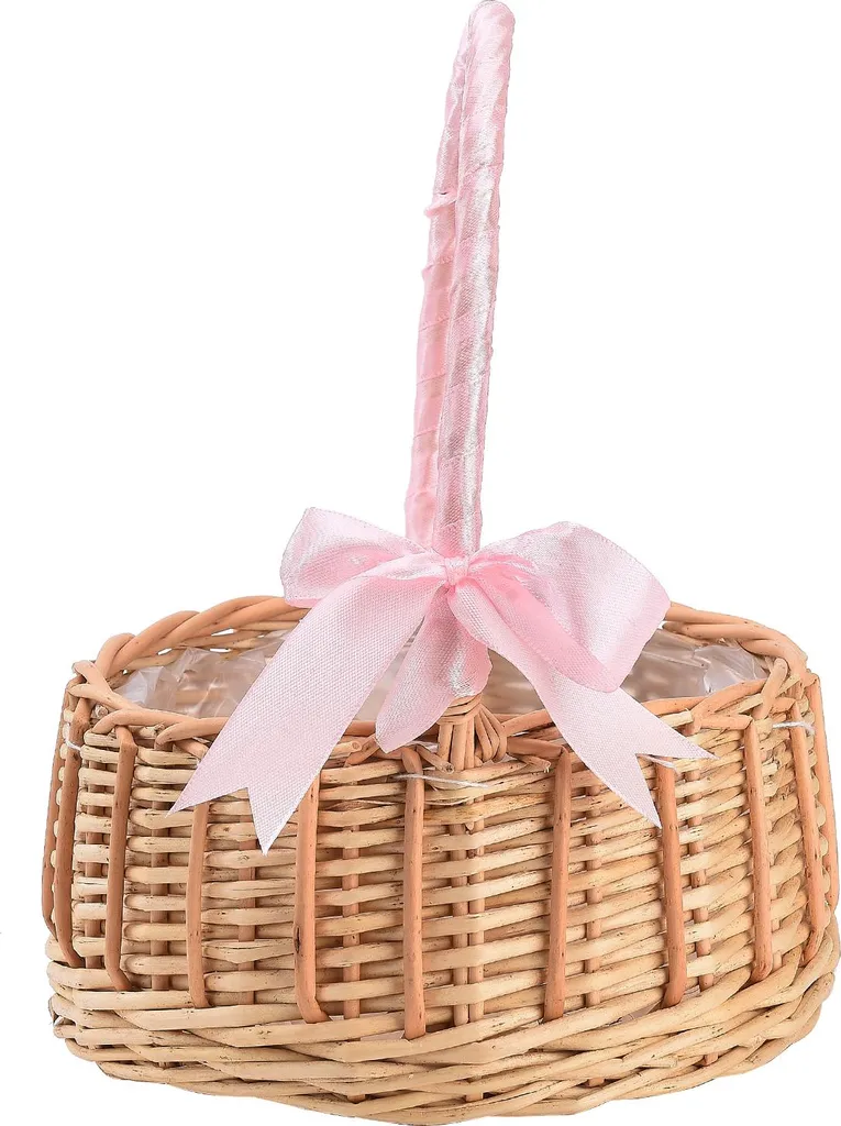 Panier en osier artificiel avec anse robuste pour fleurs et décoration