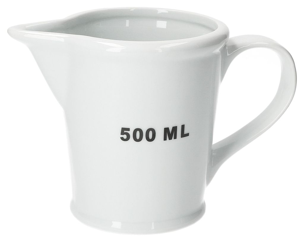 Miarka porcelanowa 500 ml, biała, 12,5 x 11 cm, dzbanek z Zdjęcie produktu 