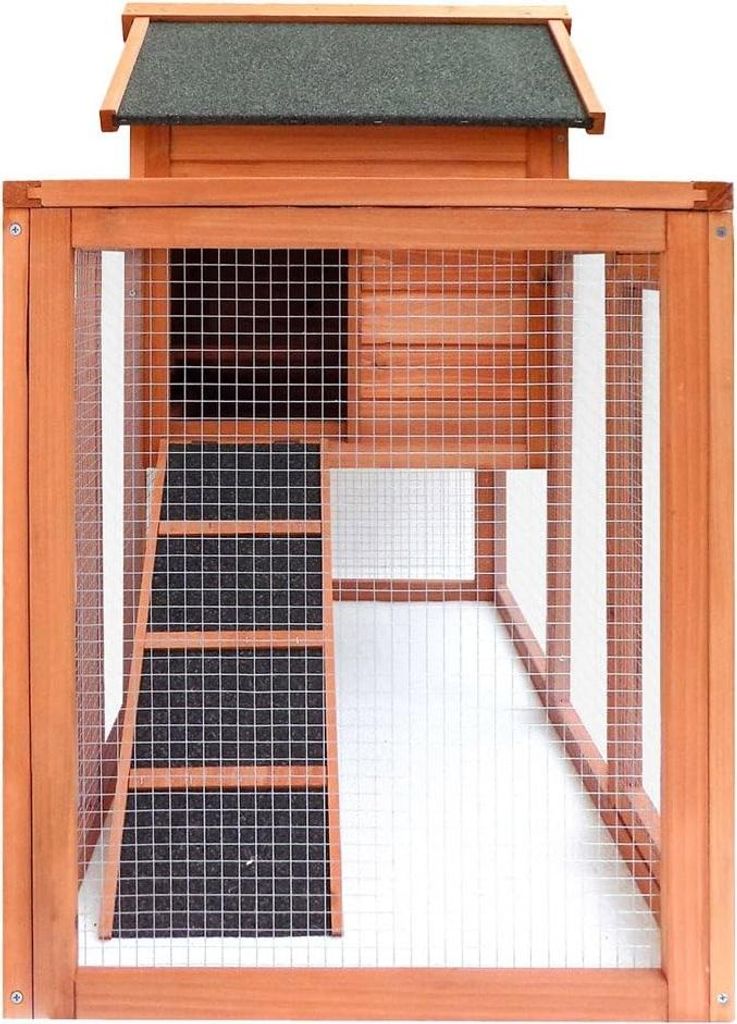 Erhöhtes Kaninchenhaus mit Auslauf aus Fichtenholz für optimale Tierpflege