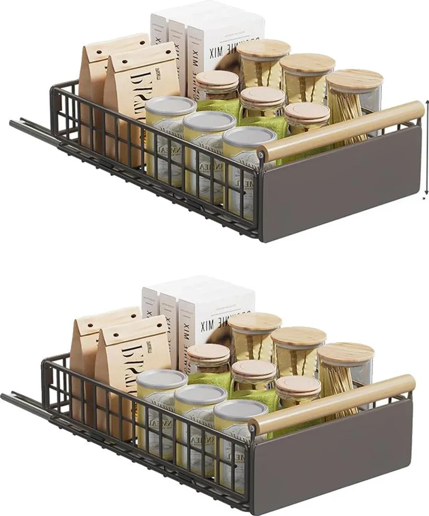 Tiroir de cuisine coulissant ultra robuste avec rail télescopique x2