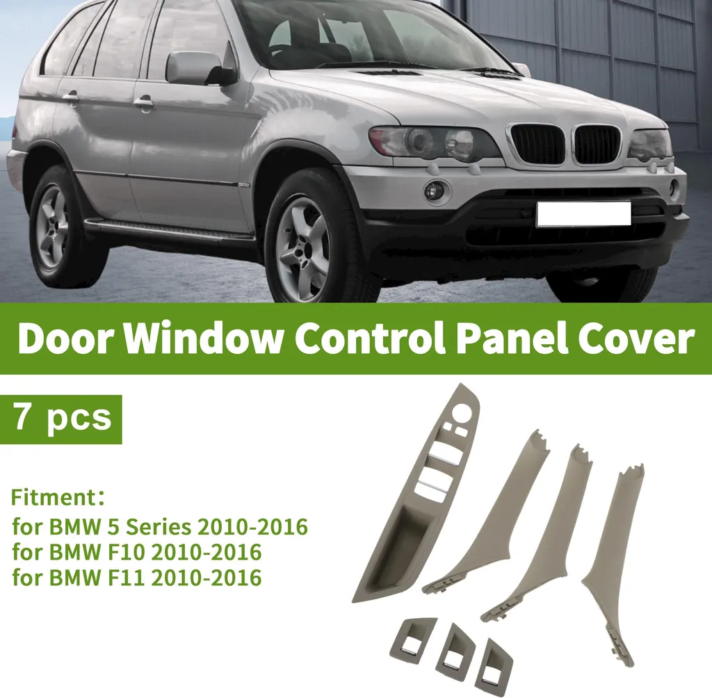 Habillage de Commande de Vitre Beige pour BMW Série 5 Pack de 7 Pièces