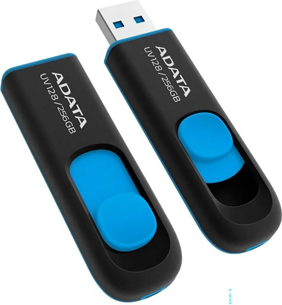 Stockage 256 Go Rétractable USB 3.2 Adata UV128 Design Noir et Bleu - 6