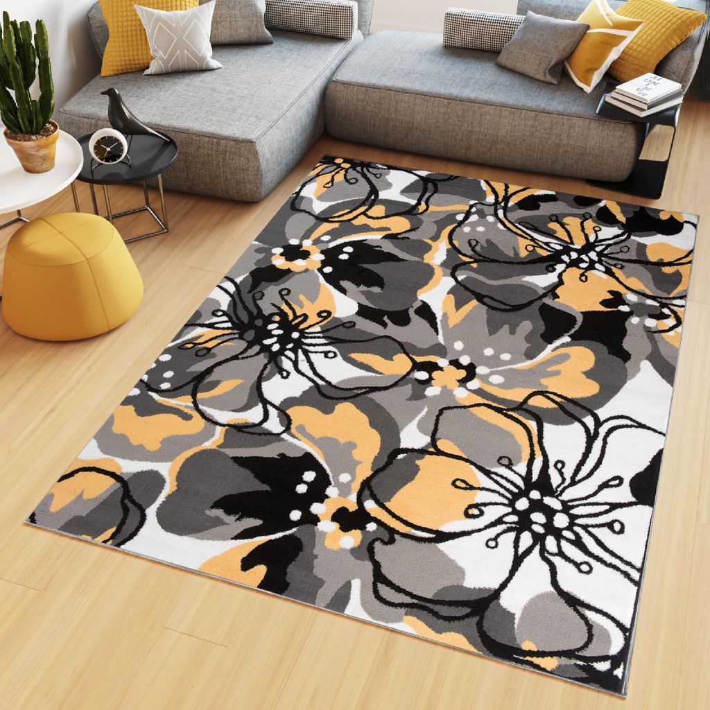 Tapiso Teppich MAYA Modern Creme Grau Gelb Schlafzimmer 160 x 220 cm