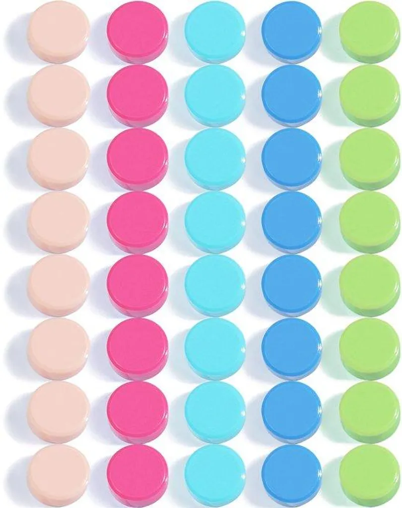 Aimants pour tableau blanc et frigo, 40 pièces adhésives 5 couleurs