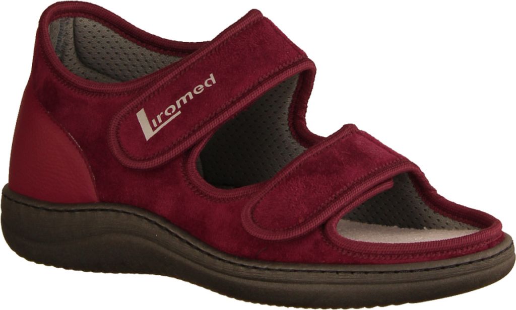 Liromed 810 Verbandschuhe, Damen, Bordo, Mikrofaser, NEU - Haus - hüttenschuhe Damen Hausschuhe, Rot