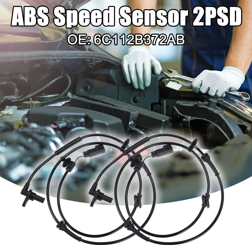 2 Stück ABS Sensor Vorne Links Rechts passend für Ford Transit MK7 Schwarz