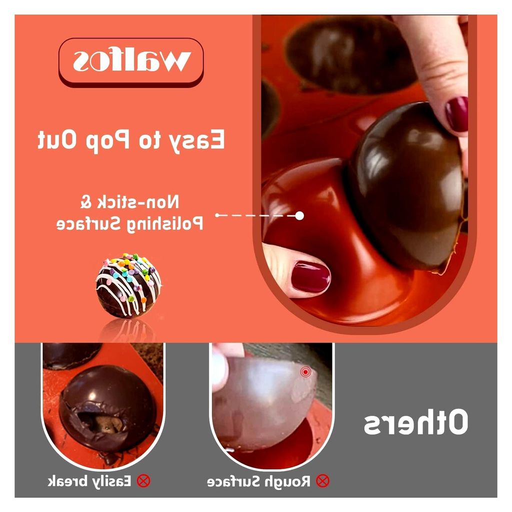 Bonbon- und Schokoladenformen, Halbkugel-Silikonform, 3 Packungen Backform zur Herstellung von Schokolade, Kuchen, Gelee, Mousse