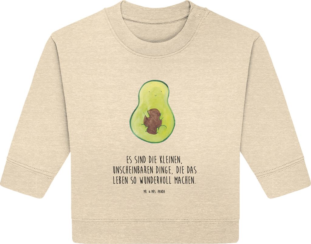 Mr. & Mrs. Panda Organic Baby Pullover Avocado Kern 24. - 36. Monat - Natural Raw - Geschenk, Spruch Leben, Liebe, Pflanze, Bullover