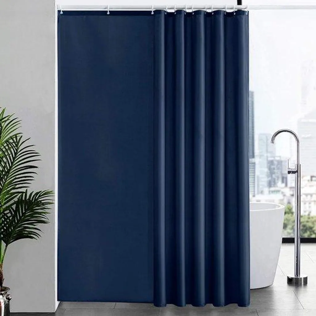 Grand rideau de douche textile bleu marine 200x220 cm imperméable