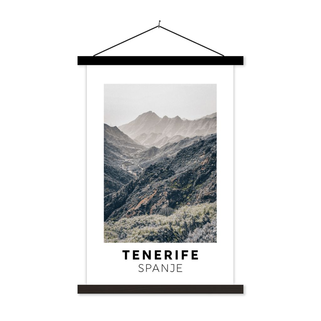 MuchoWow Textilposter Teneriffa - Spanien - Berge 40x60 cm mit schwarzem Rahmen - Wanddekorationen