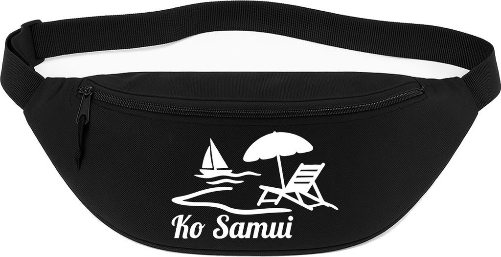 Huuraa Bauchtasche Ko Samui Inselmotiv Thailand 2,5 Liter Black Polyester Crossbody Bag Geschenkidee