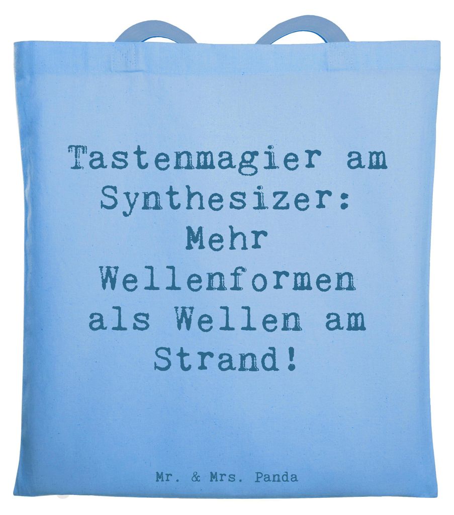 Mr. & Mrs. Panda Tote Bag Spruch Synthesizer Magie - Sky Blue - Geschenk, Unitasche, Uni Tasche, Musikliebhaber, textilbeutel, Lernen, elektronisch...