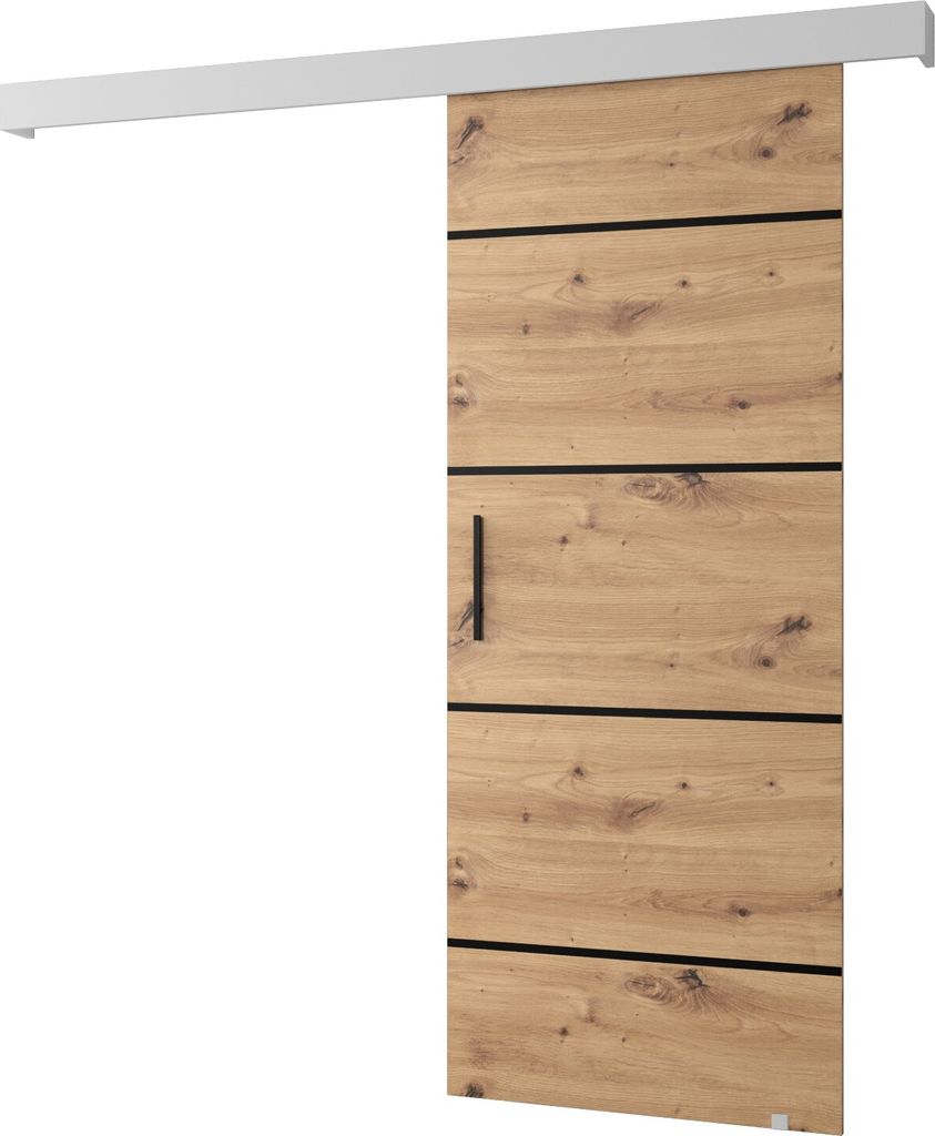 MEBLE KRYSPOL Schiebetürsystem SALWADOR 4 mit Schienenabdeckung, Einbautüren, 90x204cm, Artisan