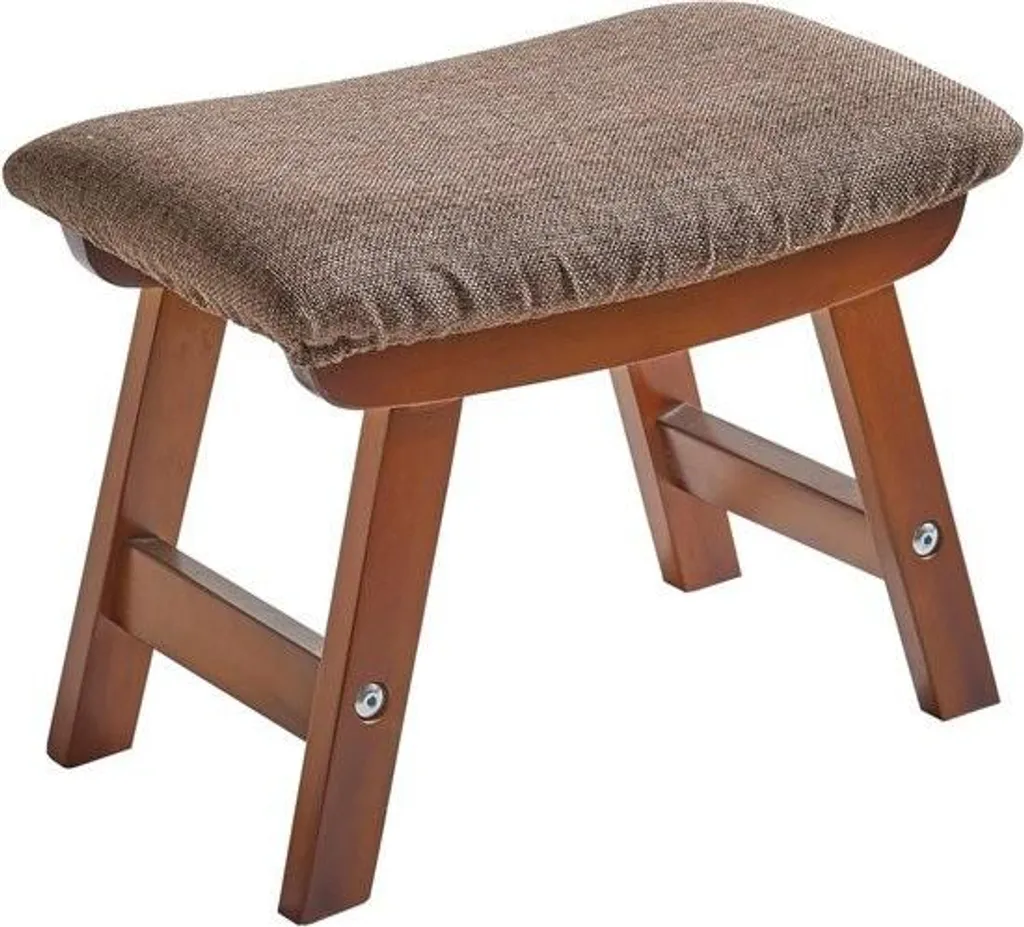 Tabouret rembourré avec tapis antidérapant et assise lin marron YD-1359
