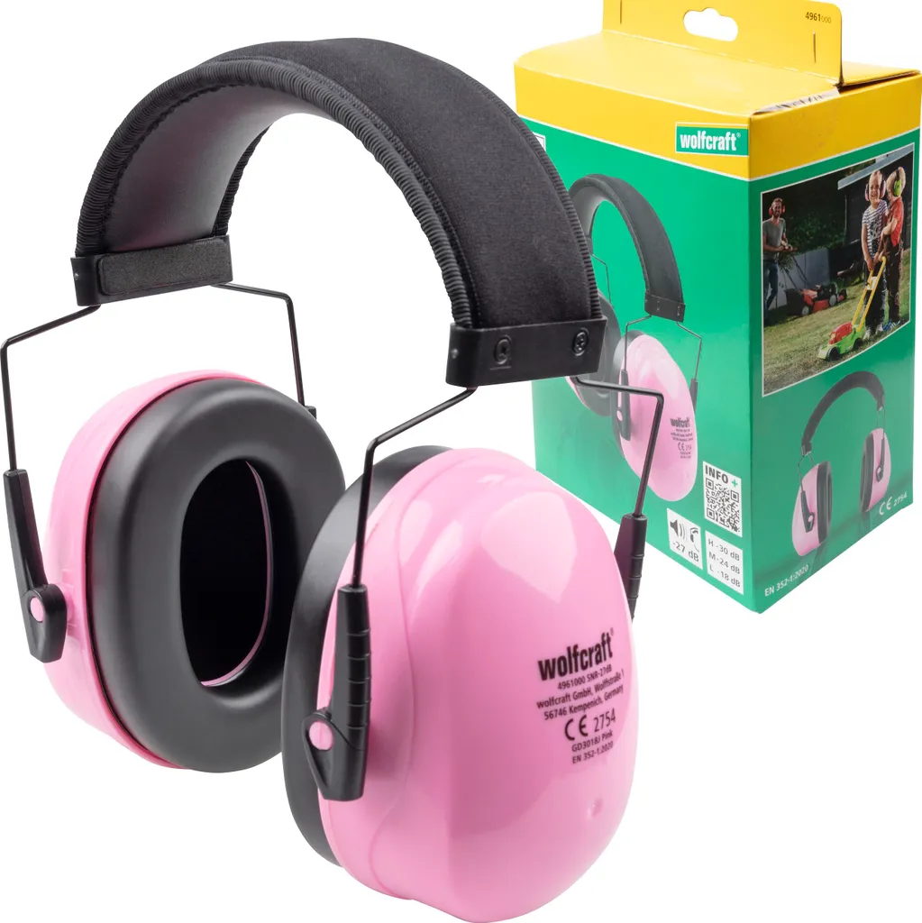 Protection auditive bébé rose type casque antibruit confort premium - 2