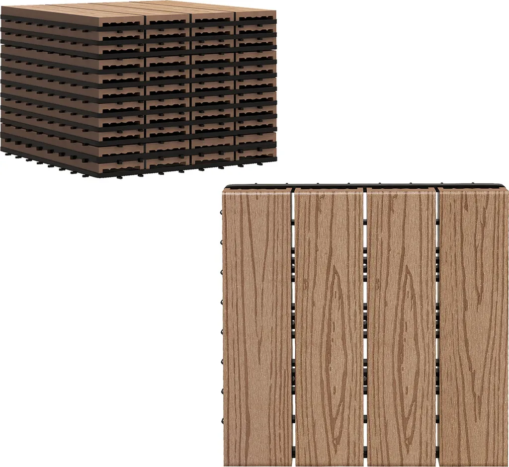 Dalles terrasse pour rénovation balcon - Pack 11 caillebotis clipsables