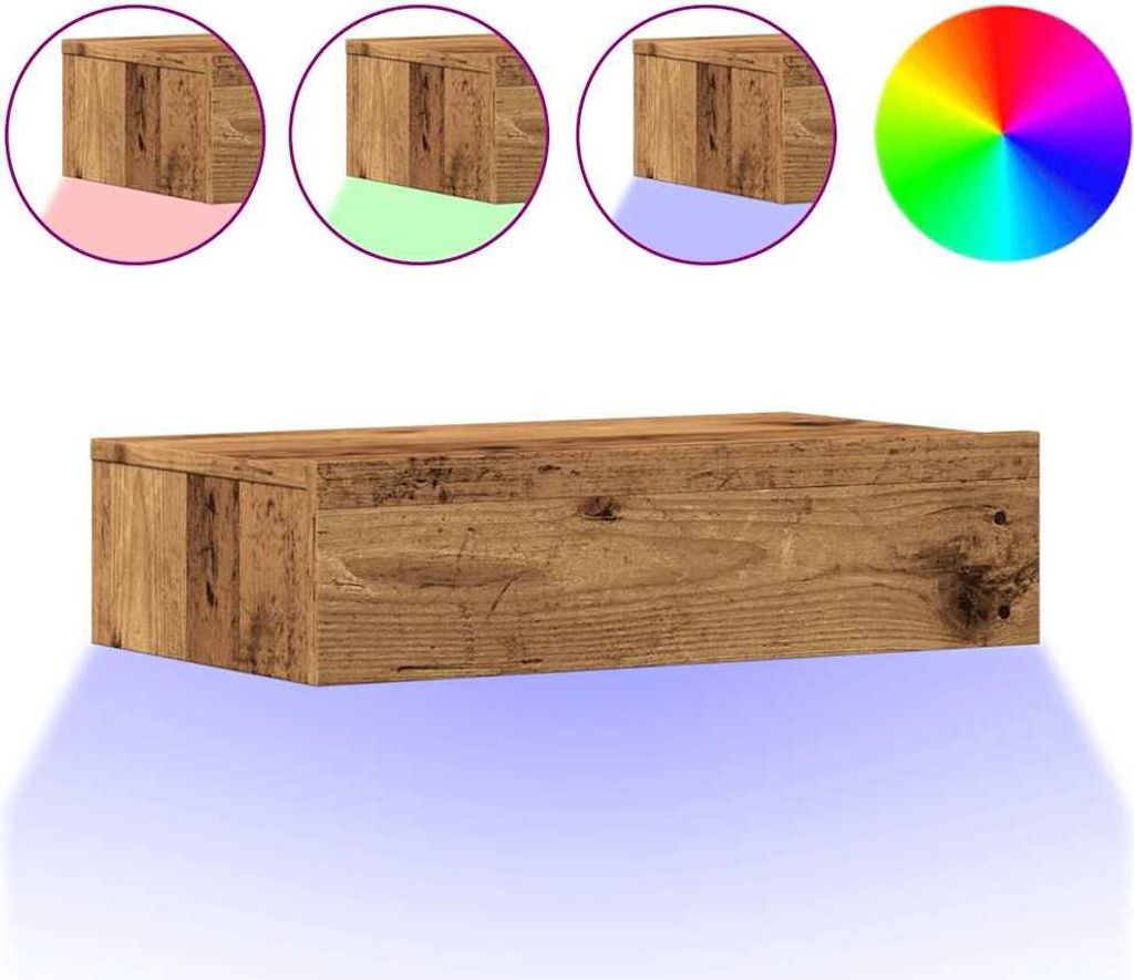 "SALE 2026"TV-Schrank, Fernsehtisch - CLORIS - mit LED-Leuchten Altholz-Optik 60x35x15,5cm - TV-Schränke DEMöbel912960