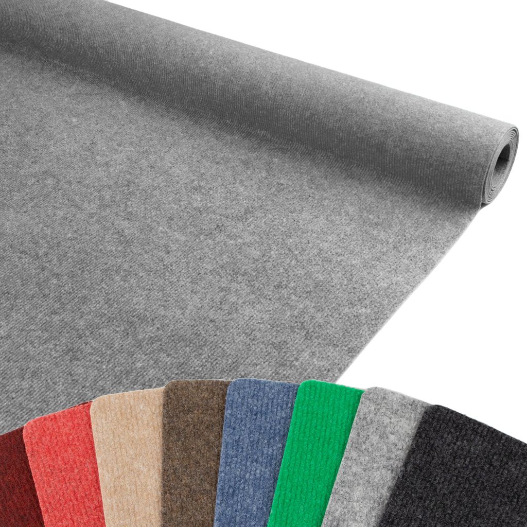 Primaflor Eventteppich Rips MALTA - Grau - 2,00m x 3,00m - Meterware - Viele Farben - Schwer Entflammbarer Messeteppich, Rutschfester Hochzeichtsl...