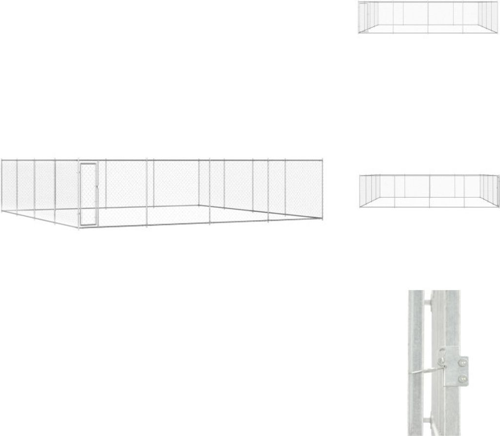 vidaXL Outdoor-Hundezwinger Verzinkter Stahl 760x760x185 cm - Hundezwinger & -ausläufe