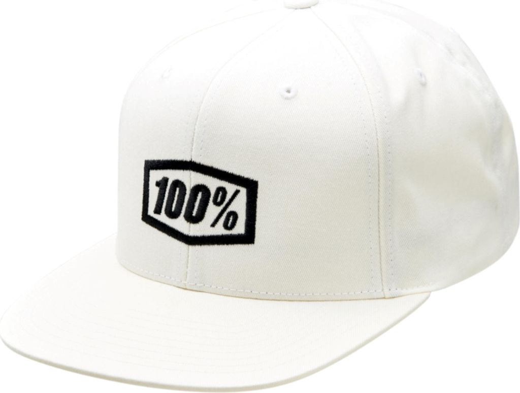 100% Uni Snapback Icon AJ Fit Hat , Weiß