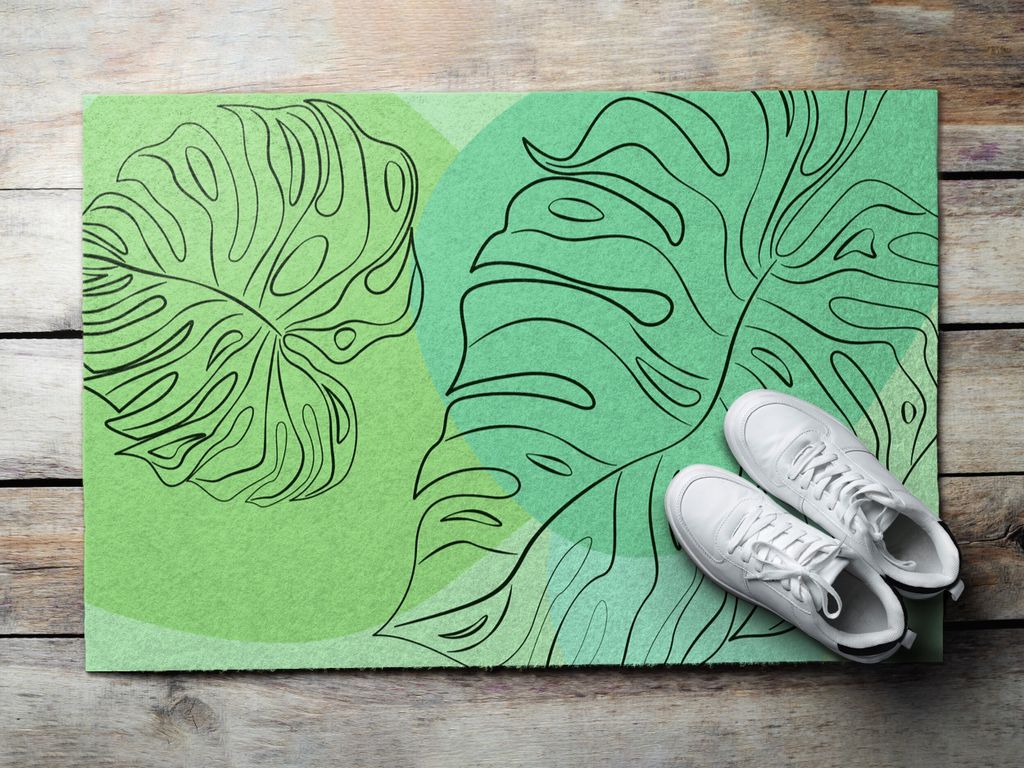 Fußmatte Aussen - Schuhmatte Haustür- Schmutzfangmatte Türvorleger - Outdoor Teppich Schmutzfänger - 90x60 cm - Monster geht