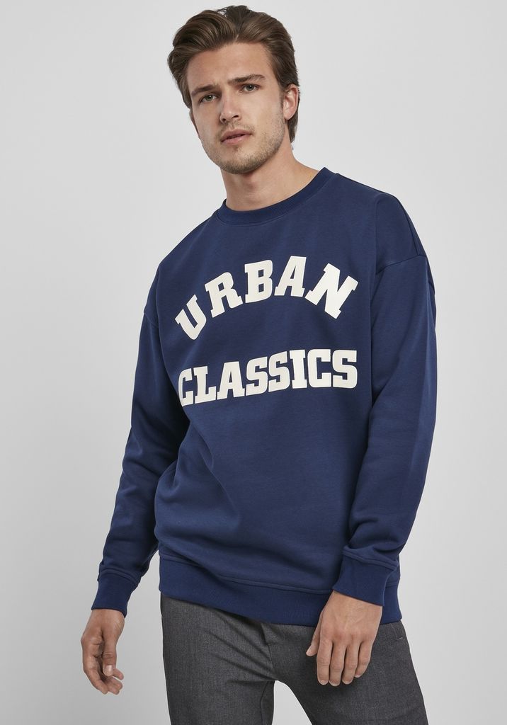 Urban Classics Pullover College Print Crew Burgundy-L