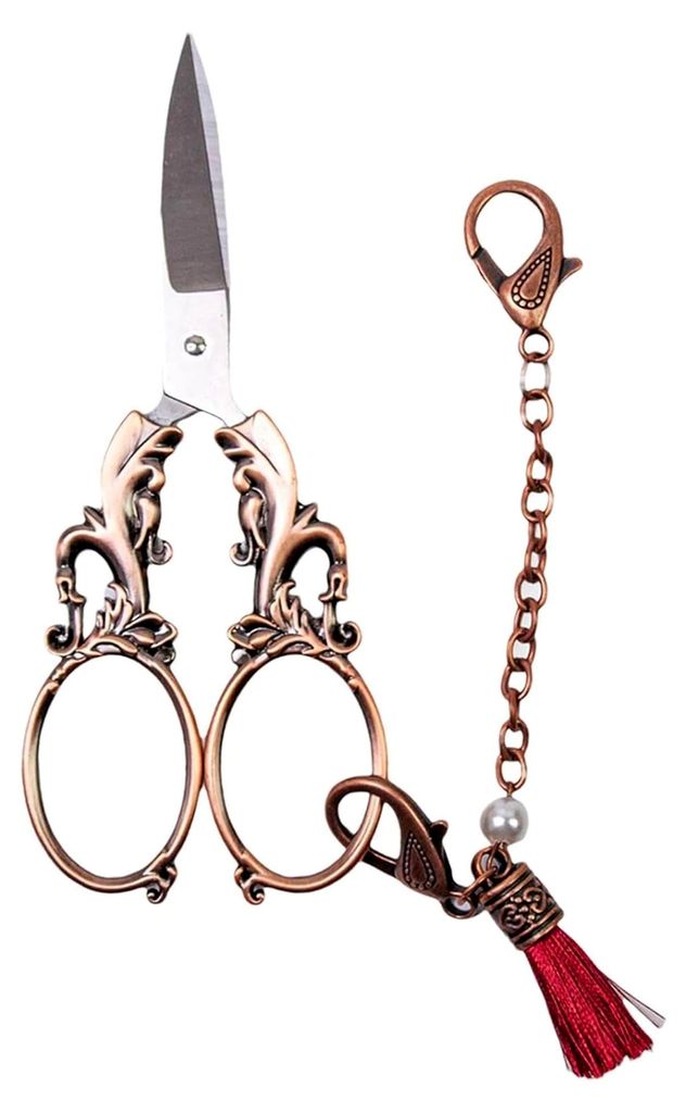 Vintage Stickschere mit Kette für Handarbeiten