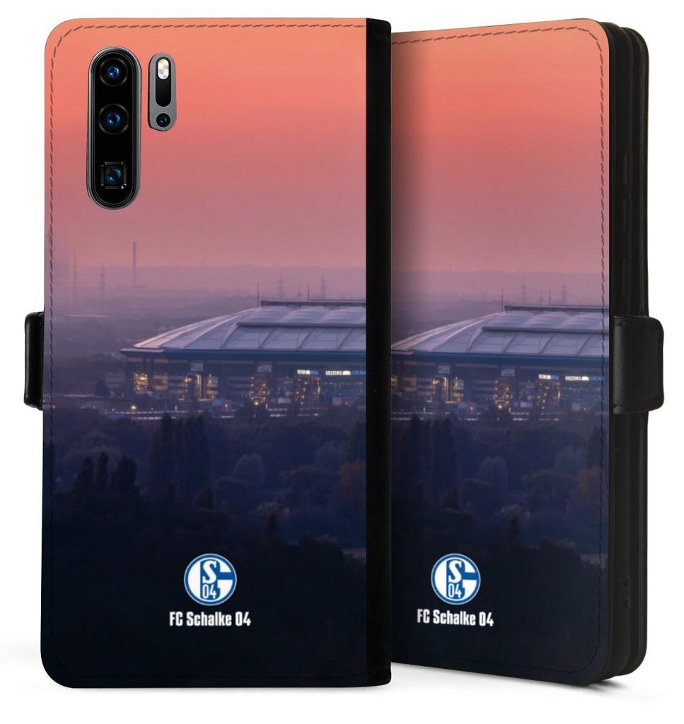DeinDesign Klapphülle für Huawei P30 Pro Handytasche Lederhülle Tasche FC Schalke 04 Offizielles Lizenzprodukt Stadion