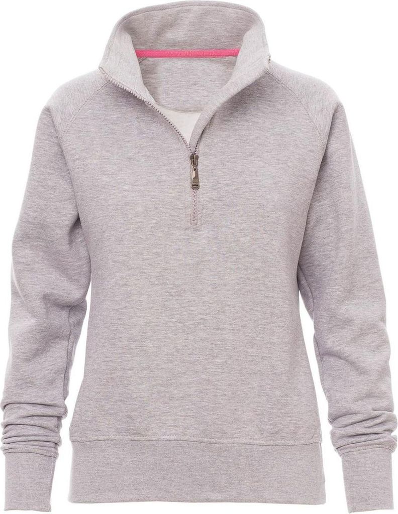 Mivaro Damen Sweatshirt mit halbem Reißverschluss aus Baumwolle mit Fleece innen Regular Fit Troyer Pullover weich warm sportlich elegant für Fre...