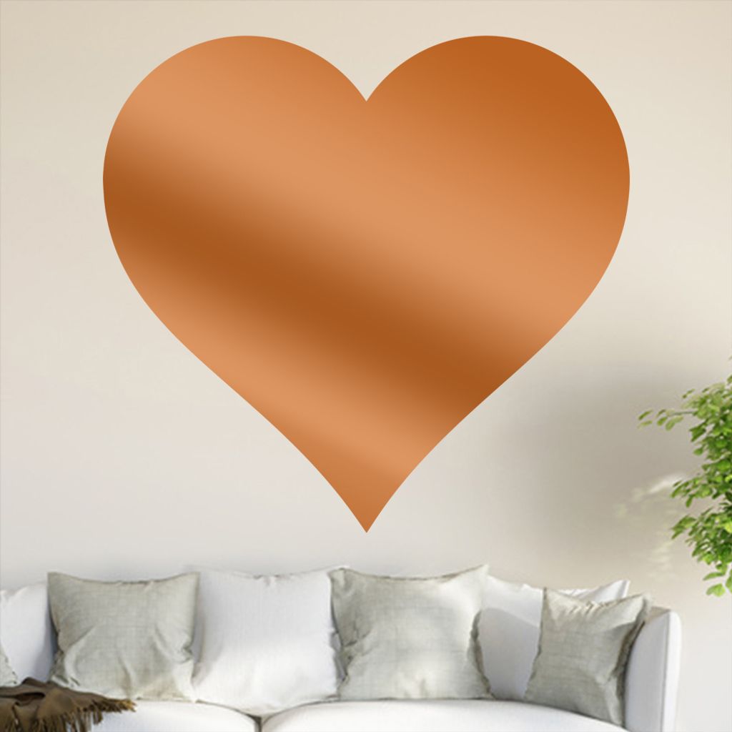Herz Wandtattoo in 6 Größen - Wandaufkleber Wall Sticker - Dekoration, Küche, Wohnzimmer, Schlafzimmer, Badezimmer