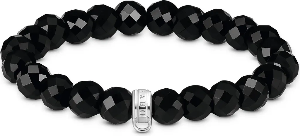 Bracciale Thomas Sabo Donna X0292 Ossidiana Nera 19cm Originale