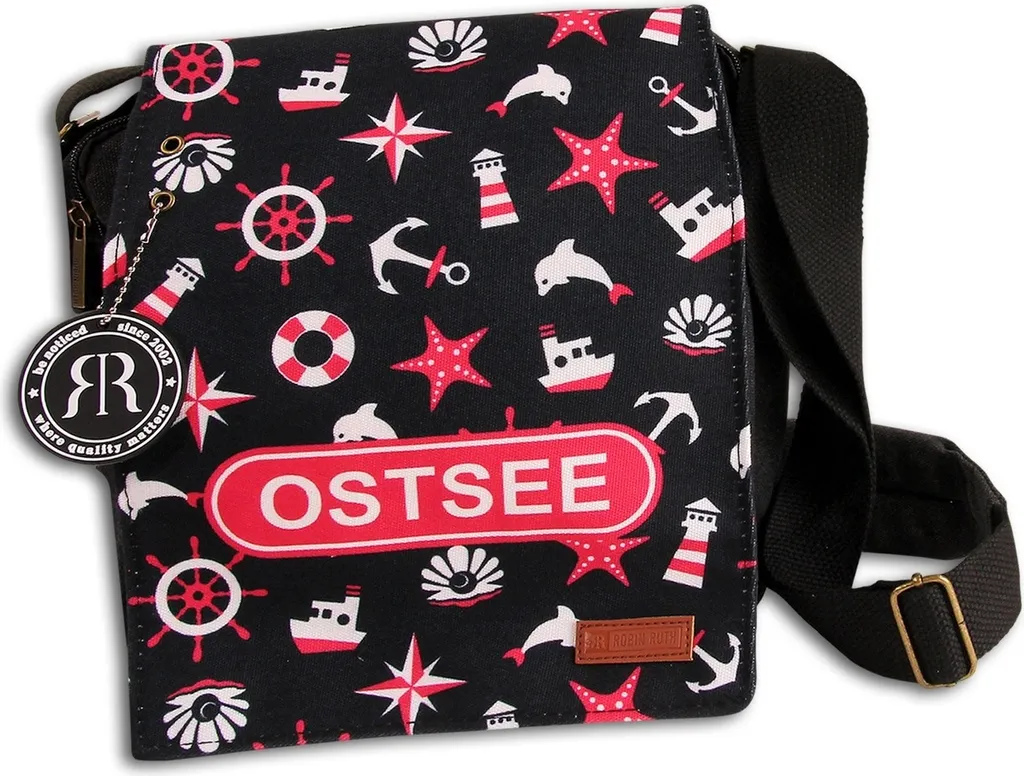 Offerta Borsa Robin Ruth Tracolla Nero Rosso OTG5109S Cotone
