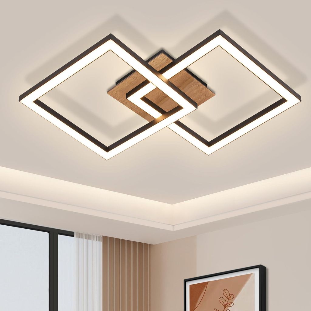 ZMH LED Plafonnier Bois 3000K Blanc Chaud Design Moderne Image du produit 
