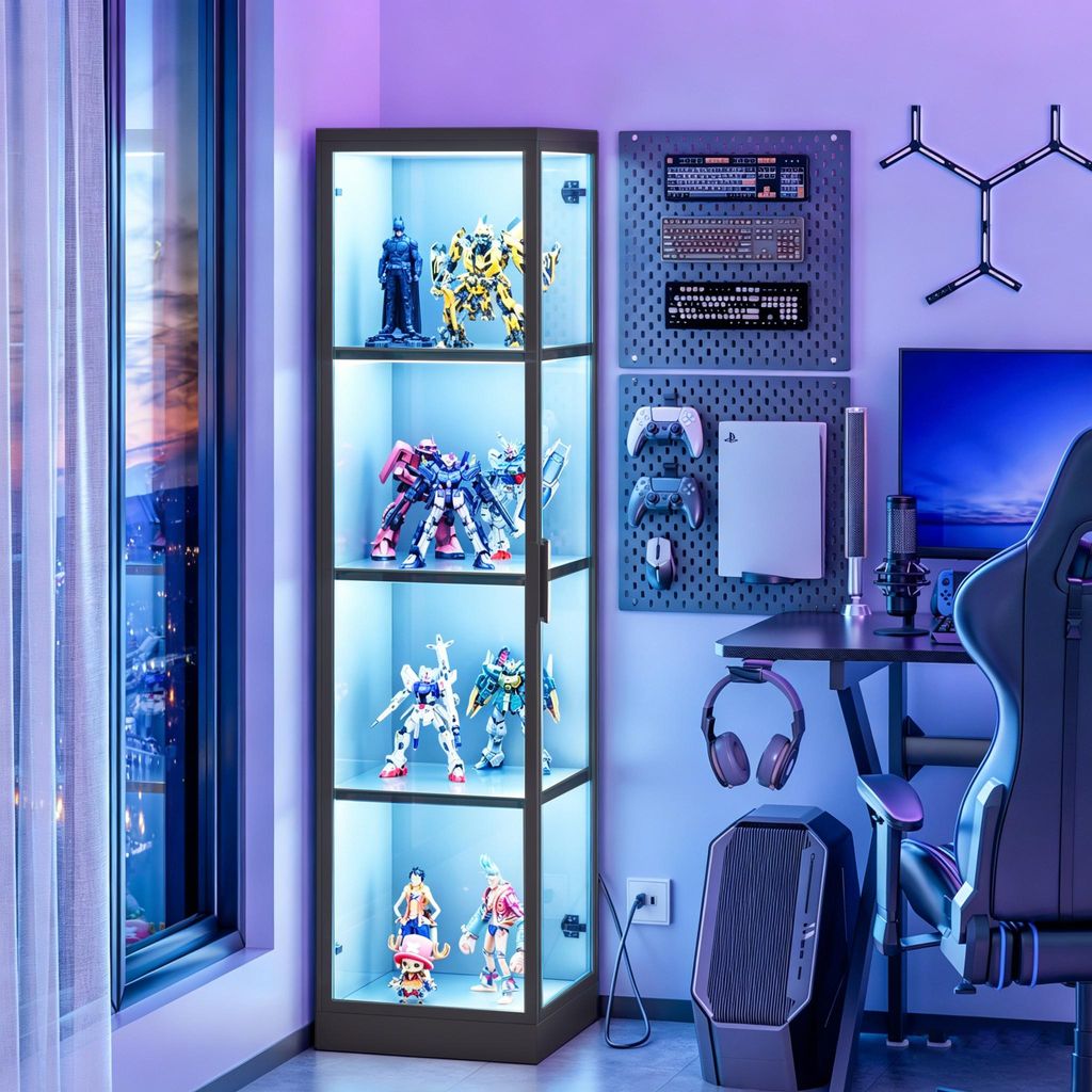 Glasvitrine Ausstellungsschrank mit LED -Leuchten, Produktbild 