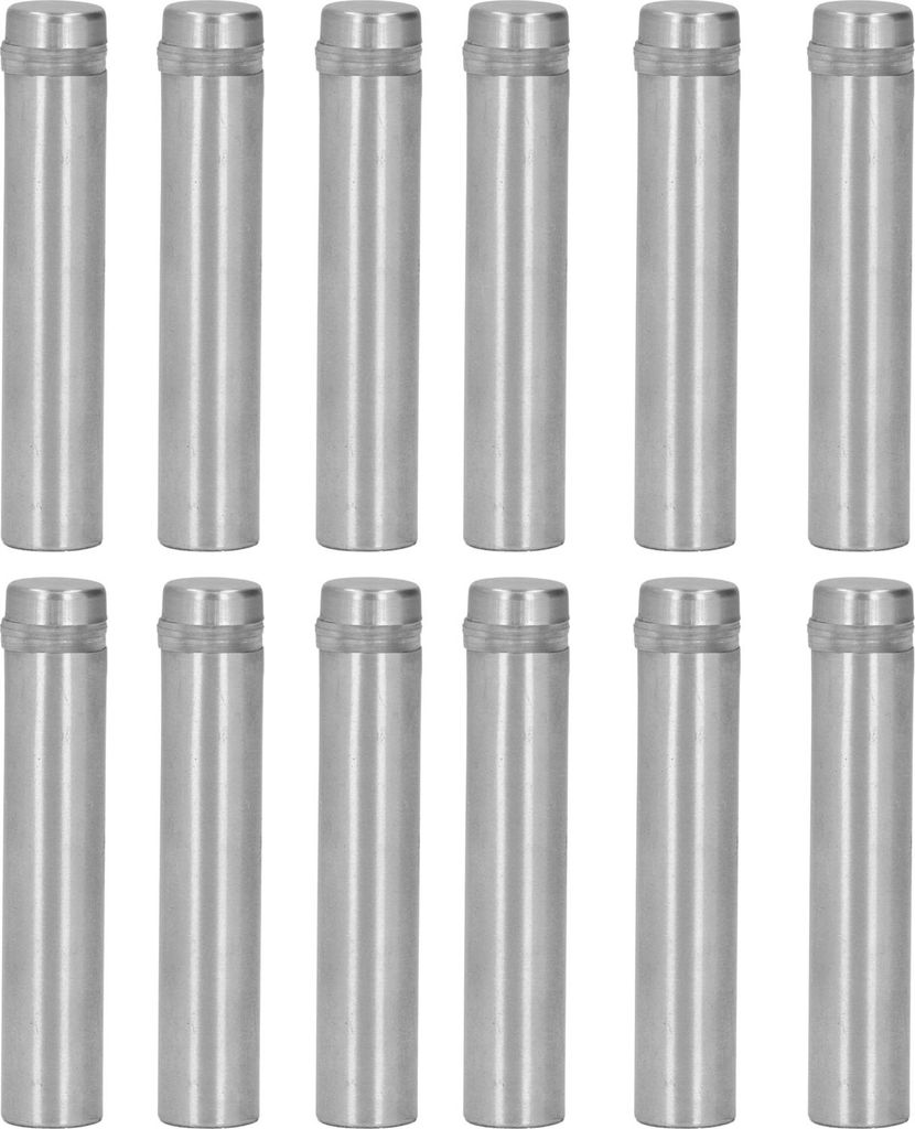 12 Stück Edelstahl-Abstandsschrauben 12x60MM Schilderhalter-Befestigungsschrauben mit Wandankern