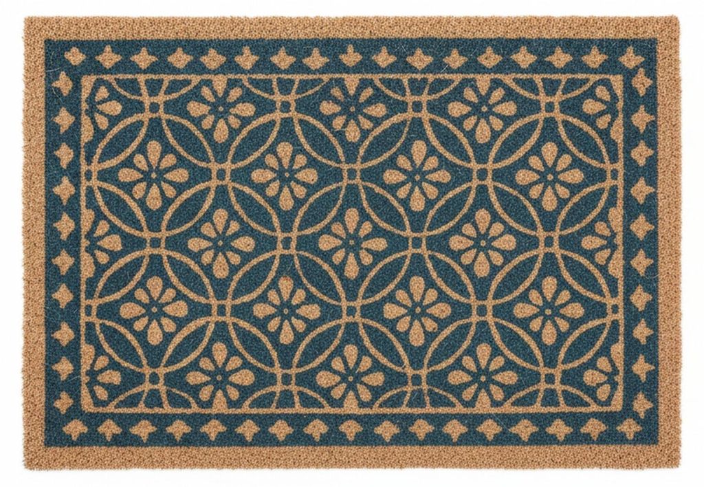 Alfombrilla para pies de Relaxdays, diseño floral, apta Imagen del producto 