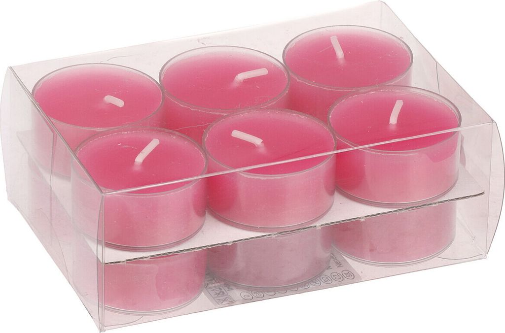 Teelichter in Kunststoffhülle Fuchsia 18/38mm, 12er-Pack Produktbild 