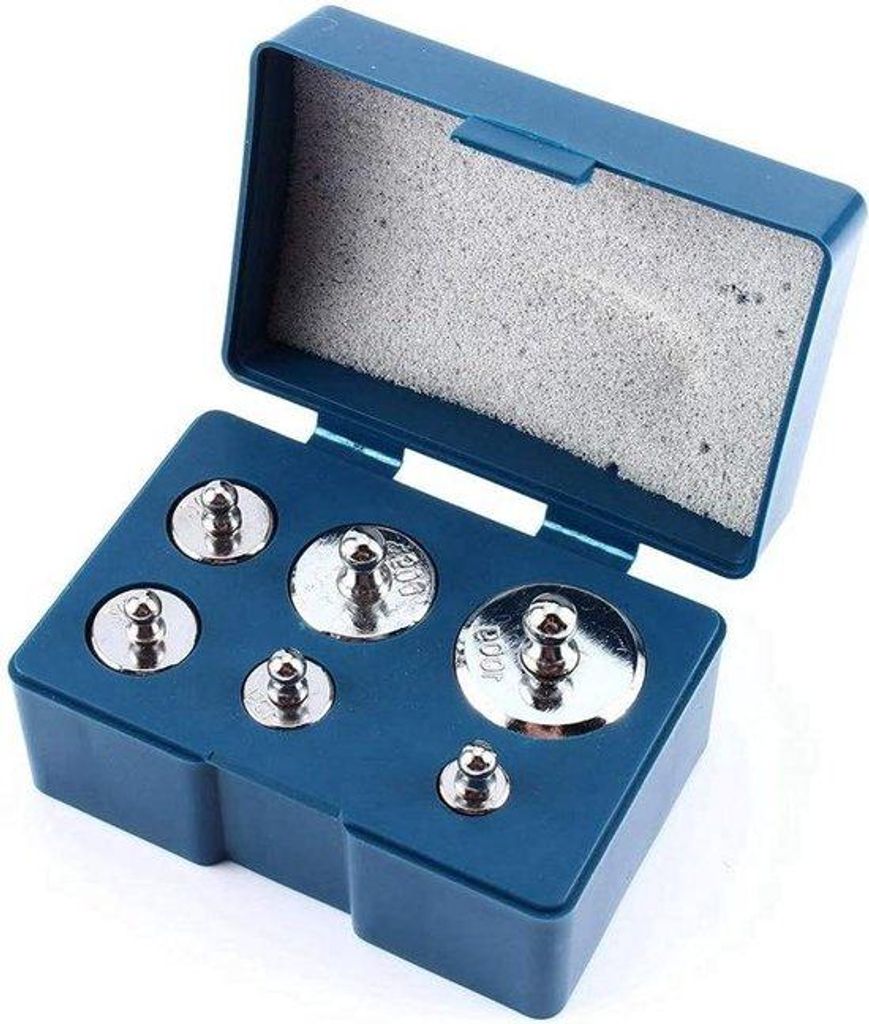 Gram Kalibratie Gewicht Set 6 Stücke aus Metall 100 g 50 g 20 g 10 g 5 g - Präzise Gewichtsset für digitale Waage und Schmuckwaage