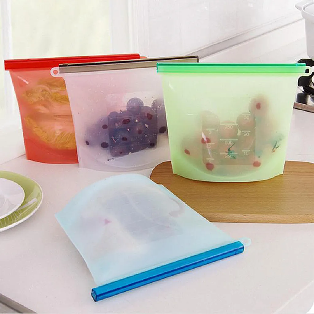 Sacs Silicone 1000ml & Couvercles : Adieu le plastique et le gaspillage